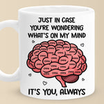 Custom Mug - Personalized Anniversary Wedding Gifts For Wife, Husband, Couple - My Mind Is Basically Your Fan Club