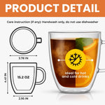 Custom Double Wall Glass Mug - Personalized Best Friend Birthday Gifts For Women - Miles Away Still Sharing Coffee