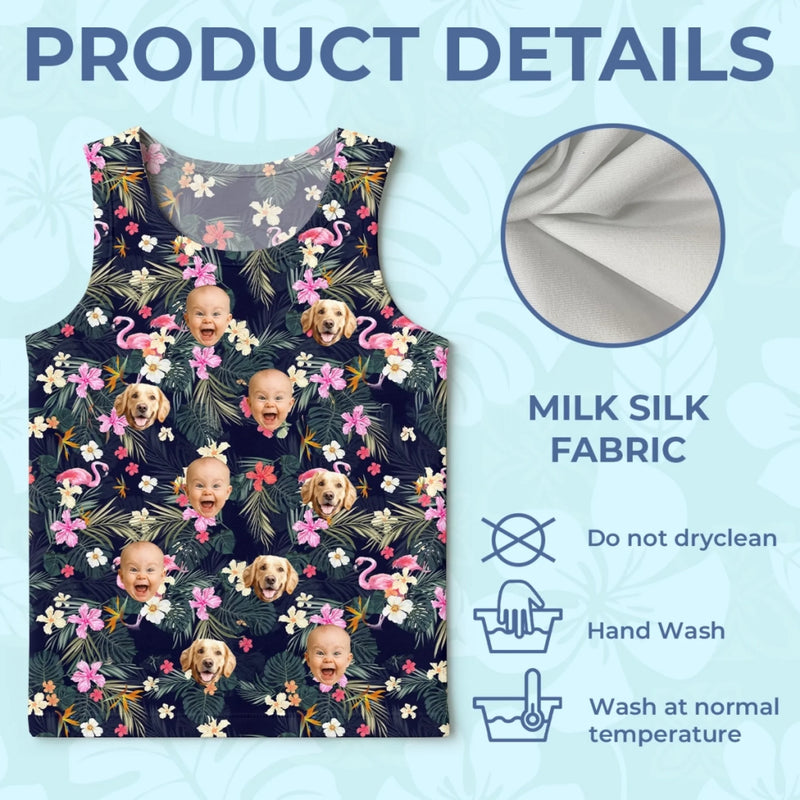 Custom Photo Tanktop - Personalized Summer Vacation And Travel Gifts For Family - Loud, Proud, And Tropical