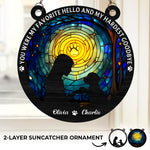 Custom Window Hanging Suncatcher Ornament - Personalized Pet Memorial Gifts For Dogs - Paws Forever Imprinted On My Soul