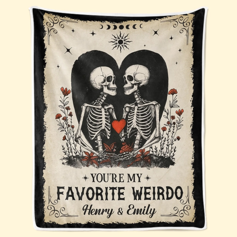 Custom Blanket - Personalized Anniversary Wedding Gifts For Husband And Wife, Him And Her - Weirdos In Love