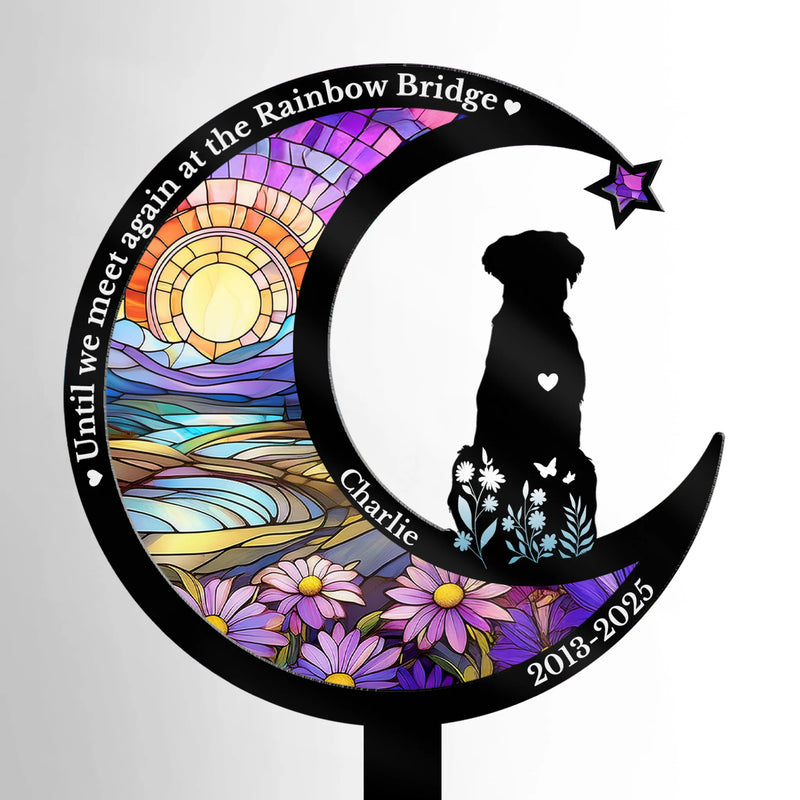 Custom Stain Glass Style Acrylic Garden Stake - Personalized Pet Memorial Gifts For Dog Lovers - My Loyal Friend, My Forever Love
