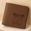 Custom Engraved Bifold Leather Wallet Two Sides - Personalized Anniversary Wedding Gifts For Husband And Wife, Him And Her - Love You And Forever Yours