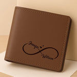 Custom Name Infinity Love Couple Gifts - Personalized Double-Sided Engraved Wallet
