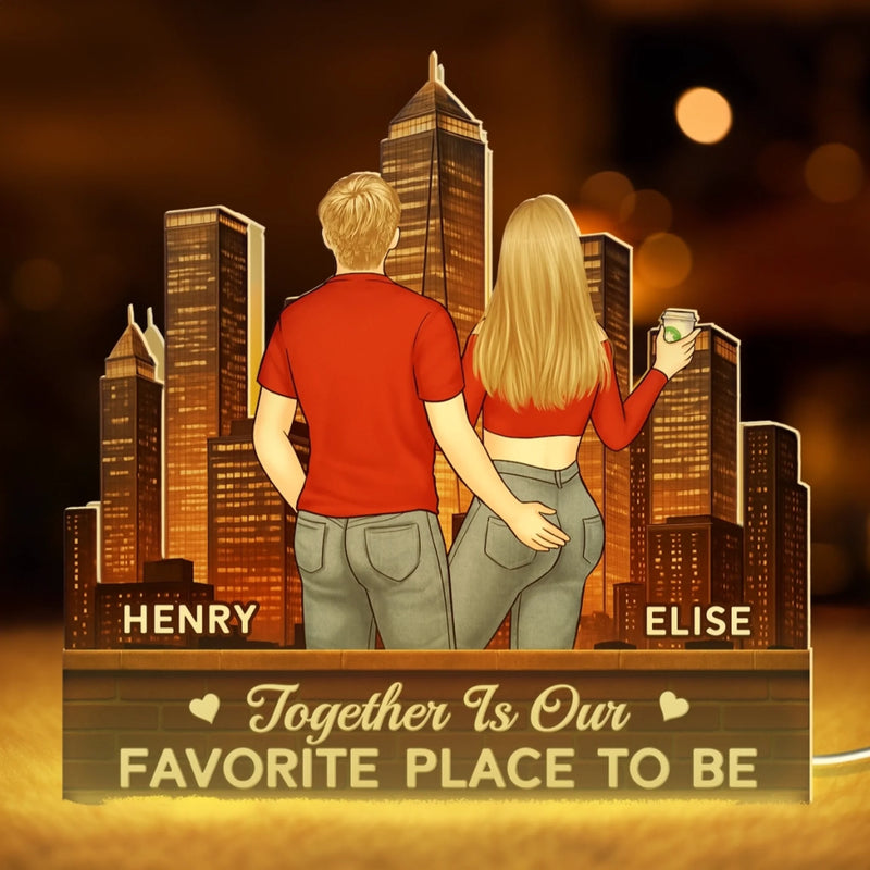 Custom Shaped Light Box - Personalized Anniversary Wedding Gifts For Husband And Wife, Him And Her - Love Grows In Every Place