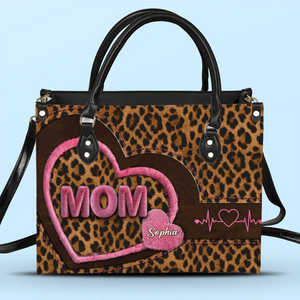 Sac à main en cuir personnalisé – Cadeaux personnalisés pour la fête des mères, pour maman et grand-mère – De mon cœur au vôtre