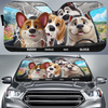 Pare-soleil personnalisé pour pare-brise de voiture, protection de fenêtre de voiture - Cadeaux d'anniversaire personnalisés pour les amoureux des chiens, papa et maman de chiens - Trop cool pour freiner
