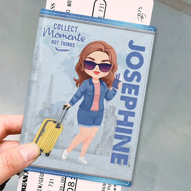 Custom Passport Cover, Passport Holder - Personalized Summer Vacation And Travel Gifts For Women, Men - Me Time, World Wide