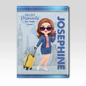 Étui de passeport personnalisé, porte-passeport – Cadeaux de vacances et de voyage personnalisés pour femmes et hommes – Me Time, monde entier