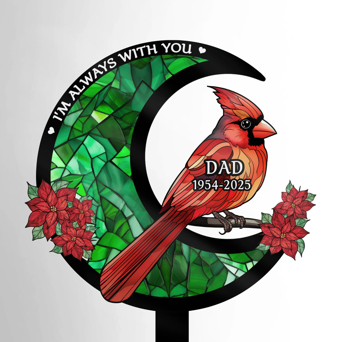 Custom Stain Glass Style Acrylic Garden Stake - Personalized Memorial Sympathy Gifts For Loss Of Mom, Dad - Loved Beyond Words
