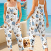 Combinaison décontractée et ample avec photo personnalisée - Cadeaux de vacances et de voyage d'été personnalisés pour les amoureux des chiens et des chats, les papas et les mamans de chiens, et les propriétaires de chats - Island Vibes, Puppy Tides