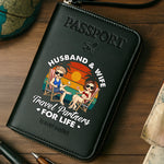 Custom Passport Wallet, Passport Holder - Personalized Summer Vacation And Travel Gifts For Husband, Wife, Couple - Adventure Awaits Us Together