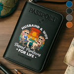 Custom Passport Wallet, Passport Holder - Personalized Summer Vacation And Travel Gifts For Husband, Wife, Couple - Adventure Awaits Us Together