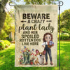 Drapeau personnalisé - Cadeaux de jardin personnalisés pour jardiniers, amoureux des chiens, papas et mamans de chiens - Crazy Plant Lady avec un patron de chien