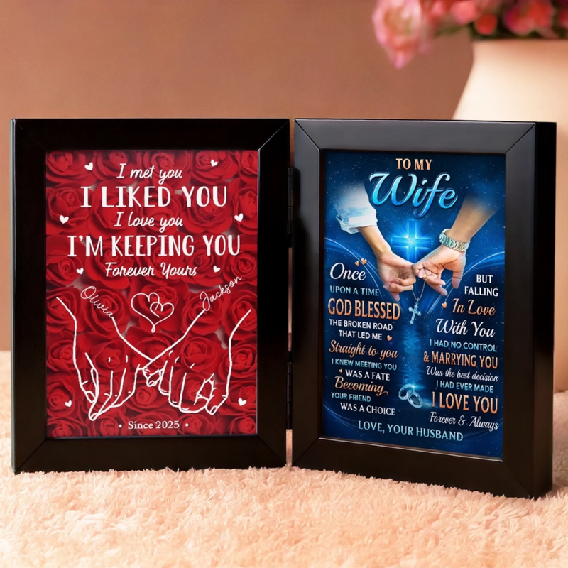 Custom Double Frame Flower Shadow Box - Personalized Anniversary Wedding Gifts For Husband And Wife, Him And Her - Till Our Final Breath