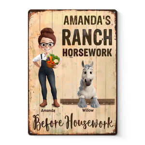 Plaque décorative en métal personnalisée - Cadeaux d'anniversaire personnalisés pour hommes et femmes, amoureux des chevaux - Vivre ma meilleure vie de grange