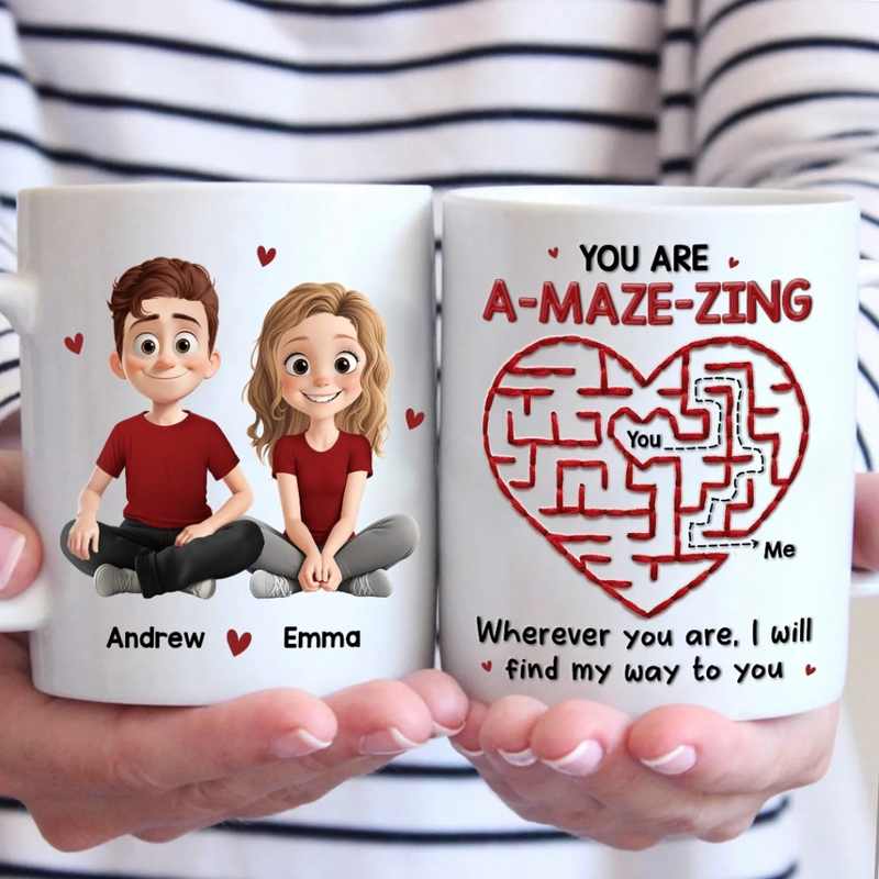 Custom Mug - Personalized Anniversary Wedding Gifts For Couple, Wife, Husband - Stuck On You, Forever