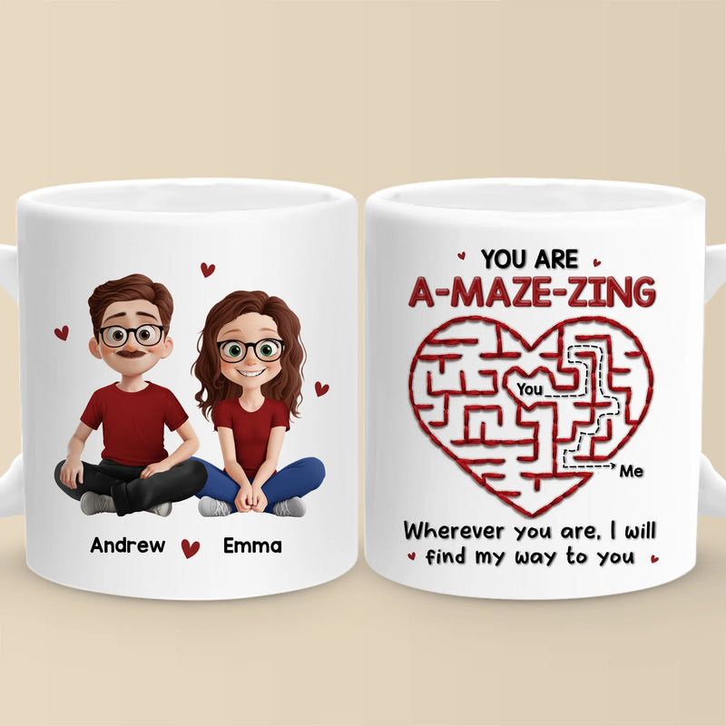 Custom Mug - Personalized Anniversary Wedding Gifts For Couple, Wife, Husband - Stuck On You, Forever