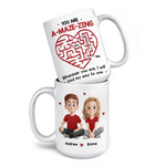 Custom Mug - Personalized Anniversary Wedding Gifts For Couple, Wife, Husband - Stuck On You, Forever