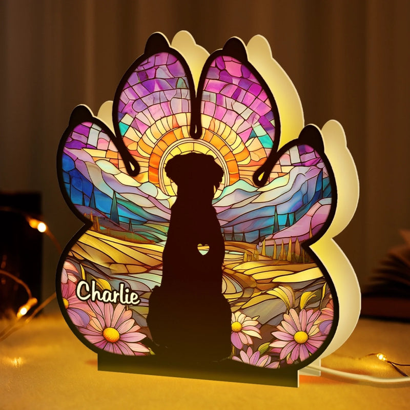 Custom Shaped Light Box - Personalized Pet Memorial Gifts For Dogs - My Sunshine On Rainy Days