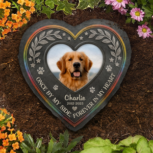 Pierre commémorative personnalisée en forme de cœur avec photo – Cadeaux commémoratifs personnalisés pour animaux de compagnie, chiens et chats – Un cœur plein de souvenirs