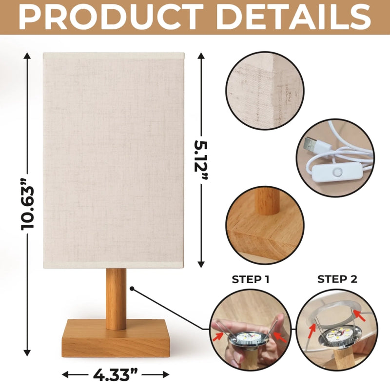 Custom Photo Bedside Table Fabric Lamp - Personalized Memorial Sympathy Gifts For Mom, Dad - A Light Of Everlasting Memories