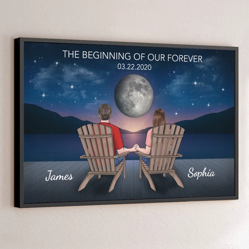 Custom Horizontal Poster - Personalized Anniversary Wedding Gifts For Husband And Wife, Him And Her - The Beginning Of Our Forever