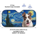 Custom Photo Auto Windshield Sunshade, Car Window Protector - Personalized Birthday Gifts For Dog Lovers, Dog Dad, Dog Mom - Painted In Fur And Stars