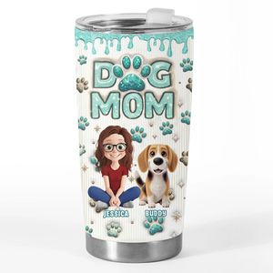 Gobelet personnalisé avec effet gonflable en 3D - Cadeaux d'anniversaire personnalisés pour les amoureux des chiens, les papas et les mamans - Les bisous de chien réparent tout