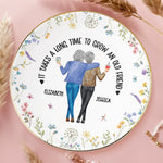 Custom Full-Print Round Jewelry Dish - Personalized Best Friend Birthday Gifts For BFF, Best Friends - Time Makes Friendships Golden