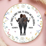 Custom Full-Print Round Jewelry Dish - Personalized Best Friend Birthday Gifts For BFF, Best Friends - Time Makes Friendships Golden