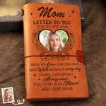 Custom Photo Leather Wrap Journal - Personalized Memorial Sympathy Gifts For Mom, Dad - Always Guided By Your Love