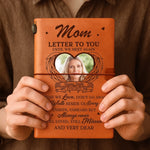 Custom Photo Leather Wrap Journal - Personalized Memorial Sympathy Gifts For Mom, Dad - Always Guided By Your Love