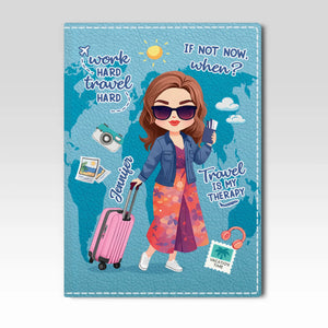 Étui de passeport personnalisé - Cadeaux de vacances et de voyage personnalisés pour femmes et hommes - Voyagez loin, voyagez loin