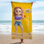 Custom Beach Towel - Personalized Summer Vacation And Travel Gifts For Women, Men - Tan Lines And Good Times