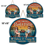 Custom Name Pool and Patio Gifts for Couples - Personalized Wood Sign