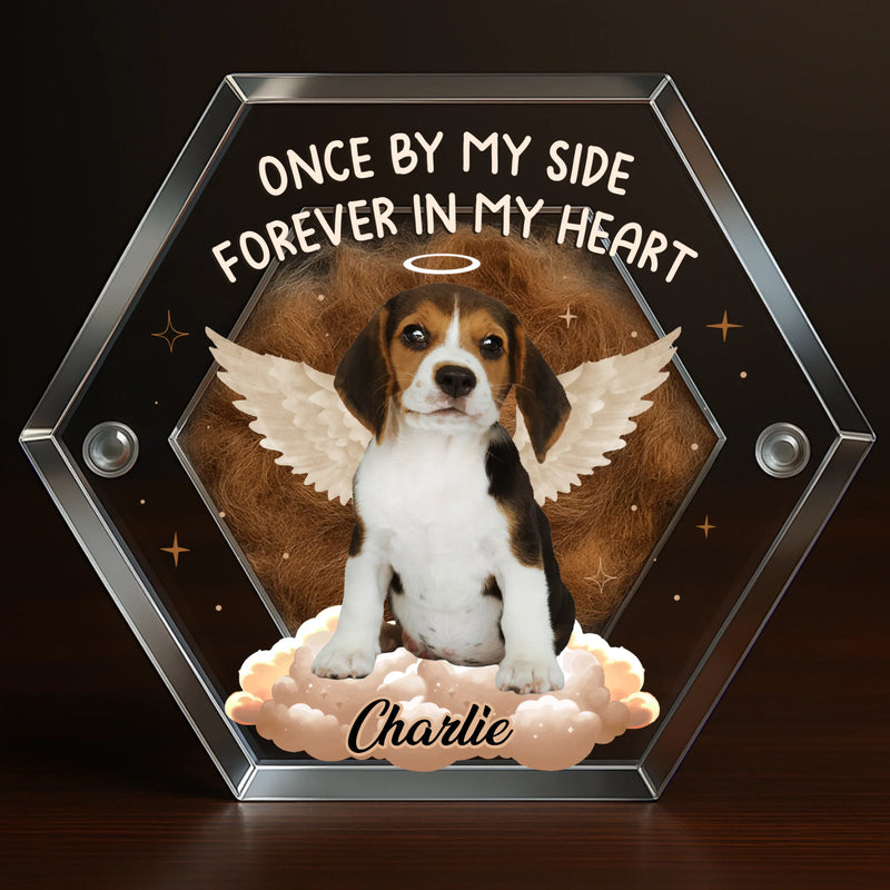 Custom Photo Acrylic Pet Fur Keepsake Box - Personalized Pet Memorial Sympathy Gifts For Dogs, Cats - Always With Me In Loving Memory
