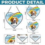 Custom Photo Heart-Shaped Stained Glass Window Suncatcher - Personalized Pet Memorial Sympathy Gifts For Dog Lovers, Cat Lovers - Waiting For Reunion At Rainbow Bridge