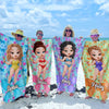 Serviette de plage personnalisée - Cadeaux de vacances et de voyage d'été personnalisés pour femmes - Journées à la plage et cocktails