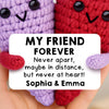 Custom Crochet Heart Plush - Personalized Best Friend Birthday Gifts For Women - Friendship Served With Smiles