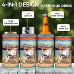 Custom 4 In 1 Can Cooler Tumbler - Personalized Retirement Gifts For Women, Men - Goodbye Tension, Hello Pension
