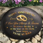 Custom Printed Rock - Personalized Anniversary Wedding Gifts For Couple, Husband, Wife - My Daily Dose Of Happy