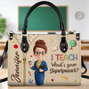 Sac à main en cuir personnalisé - Cadeaux d'anniversaire personnalisés pour enseignants - Enseigner, c'est toucher une vie pour toujours