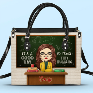 Sac à main en cuir personnalisé – Cadeaux de rentrée personnalisés pour enseignants – Ma classe, mon équipe
