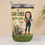 Custom 10oz Wine Tumbler With Lid - Personalized Garden Gifts For Gardeners - Pardon My Plants
