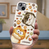 Coque de téléphone transparente personnalisée avec effet gonflé en 3D - Cadeaux d'anniversaire personnalisés pour les amoureux des chats, maman et papa chats - Des amis à fourrure égayent chaque appel