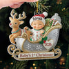 Custom Acrylic Ornament - Personalized Christmas Baby Shower, Gender Reveal Gifts For New Moms, New Dads, New Parents - Tiny Feet Big Christmas Joy