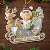 Custom Acrylic Ornament - Personalized Christmas Baby Shower, Gender Reveal Gifts For New Moms, New Dads, New Parents - Tiny Feet Big Christmas Joy