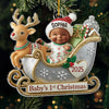 Custom Acrylic Ornament - Personalized Christmas Baby Shower, Gender Reveal Gifts For New Moms, New Dads, New Parents - Tiny Feet Big Christmas Joy