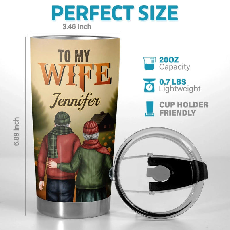 Custom Tumbler - Personalized Anniversary Wedding Gifts For Wife, Husband, Couple - Love Never Gets Old